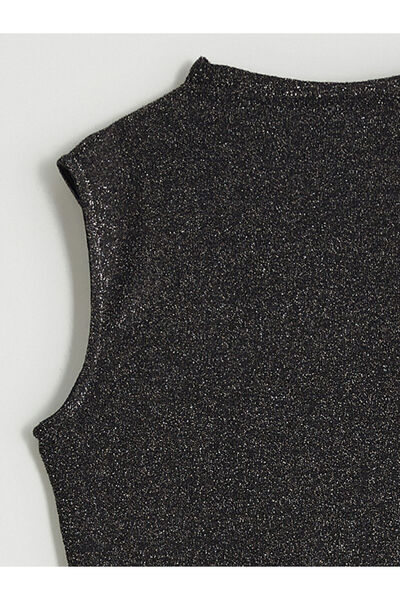 LC Waikiki Mixed Mock Neck Shiny Look Blouse