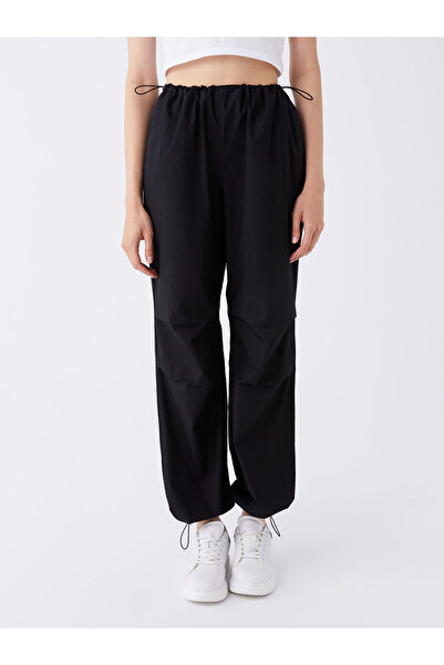 LC Waikiki Black Elastic Waist Comfortable Fit Women's Cargo Pants