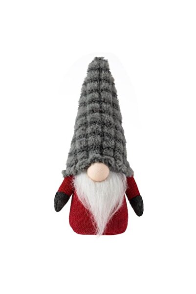 OEM Figurină decorativă de Crăciun, gnom roșu cu pălărie gri, 25 cm