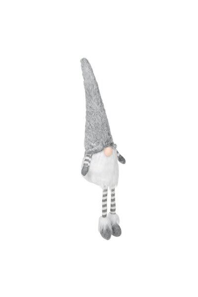 OEM Christmas Decorative Gnome Figurine, Grey Hat, Long Beard, Dangling Legs, 56 cm