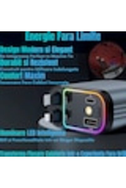 OEM Retractable 4-in-1 Car Charger QC3.0 & PD 30W, 120W, RGB, 180° Rotating