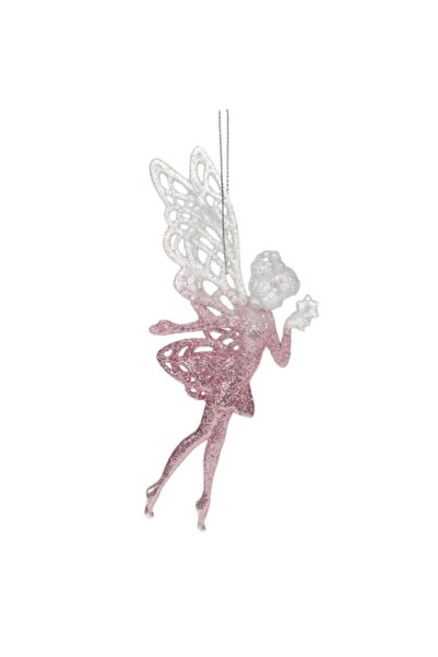 OEM Christmas Tree Ornament, Ballerina Model, Pink Silver Glitter, 16.5cm, Plastic