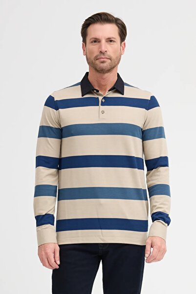 Wellalux Men's Polo Neck Long Sleeve Sweatshirt