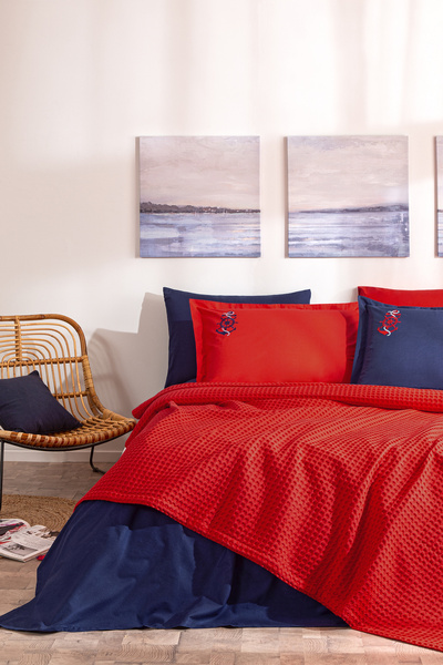 Özdilek Set piqué brodat dublu Waffle