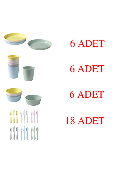 IKEA Pratik dayanıklı çocuklar için tabak,kase,bardak,çatal,kaşık,bıçak seti,...