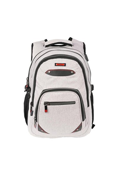 GENC DIJITAL BASKI 2225 School Backpack Light Gray