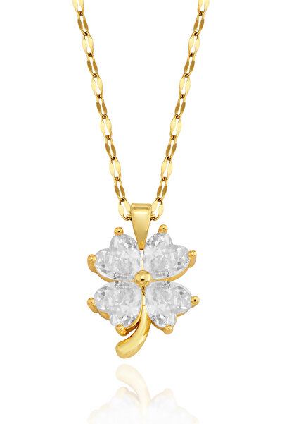 Cosmia Shine Lucky Steel Dört Yapraklı Yonca Paslanmaz Çelik Kolye