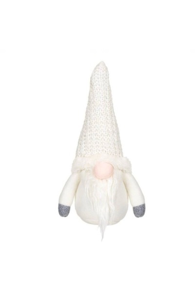 OEM Figurină decorativă de Crăciun gnom cu pălărie albă 25 cm
