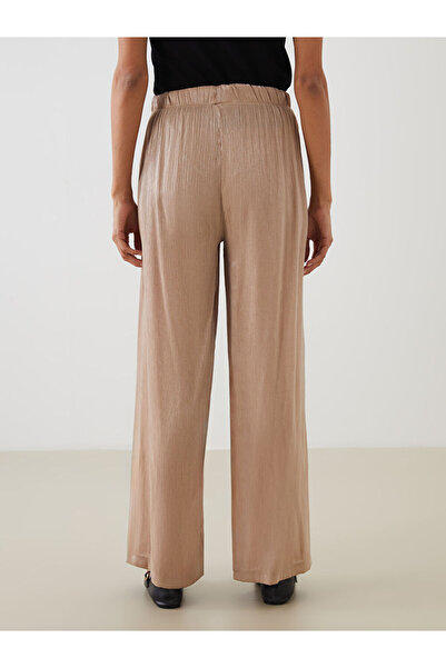 LC Waikiki Pink Elastic Waist Shiny Look Women's Trousers