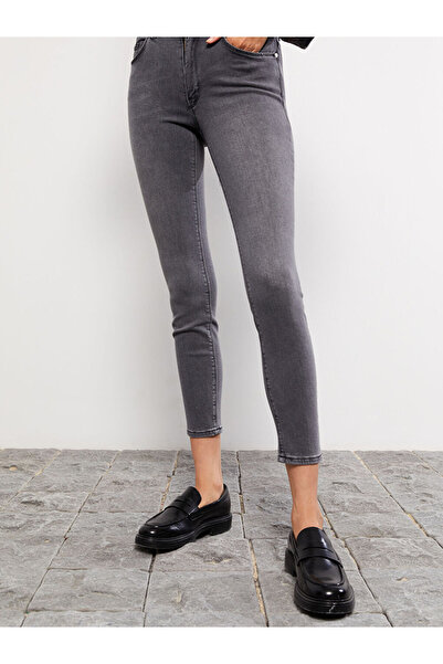LC Waikiki Gray Regular Waist Mercury Skinny Fit Women's Jeans
