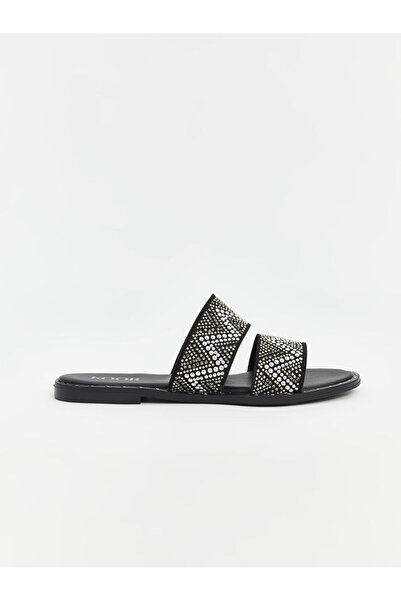 LC Waikiki Black Double Striped Women's Slippers