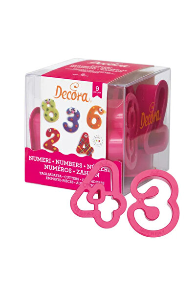 DECORA Set 9 decupatoare numerice din plastic, 5.2 cm