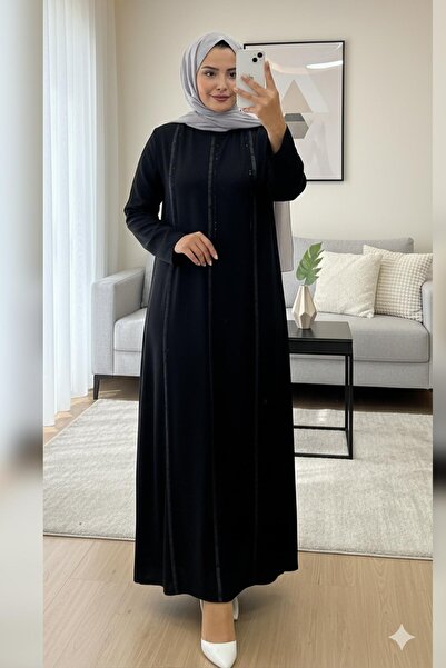 Elele Women's Livia Plus Size Ribbed Floor-Length Black Dress