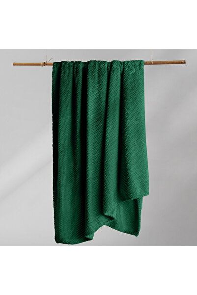 Deco King Patura in stil modern cu model jacquard in relief, Henry, 240 g/m2, 220x240 cm, verde