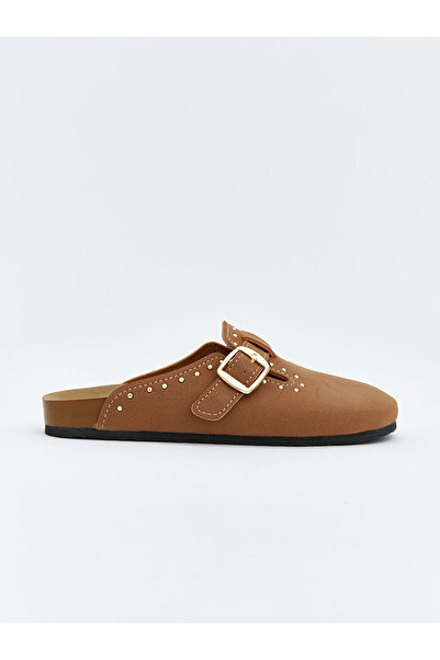 LC Waikiki Beige Suede Look Girls' House Slippers