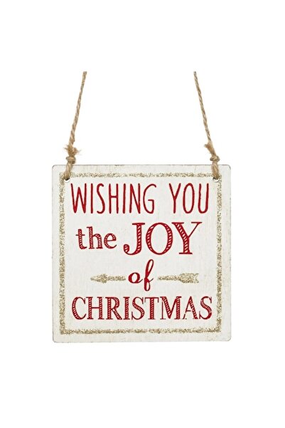 OEM Christmas Tree Ornament Wooden Plaque 'WISHING YOU The JOY of CHRISTMAS' 10x10cm