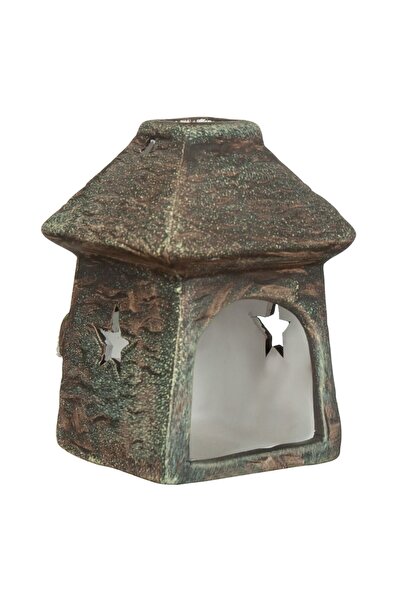 OEM Ceramic Christmas Lantern Square Santa Claus 6x6x9cm