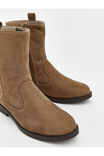 LC Waikiki Beige Suede Look Girls' Boots