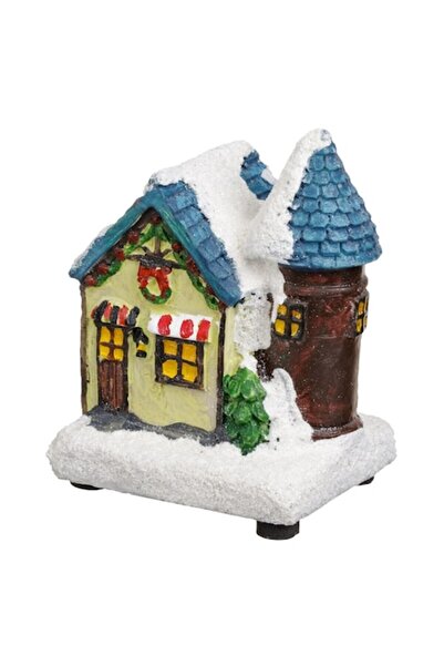 OEM Scenă de Crăciun cu căsuțe înzăpezite și lumină LED 7,5x6x10 cm