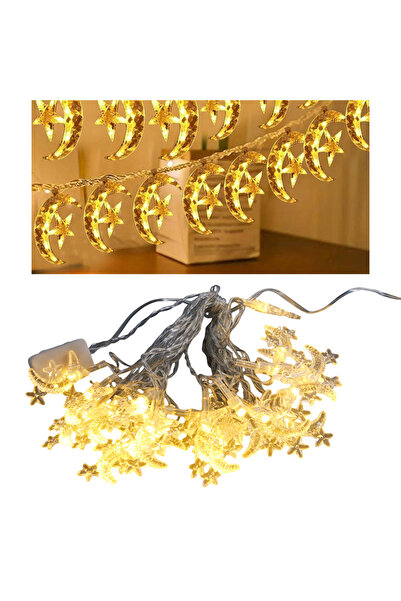 nelerbulurum 5 METRE 20 LEDLİ AY YILDIZLI GÜNIŞIĞI SABİT LED DEKORATİF Dekor ...