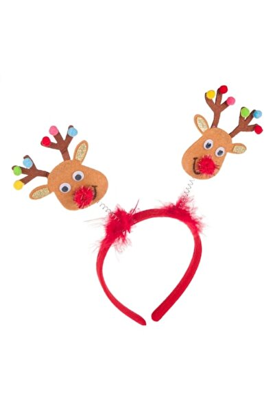 OEM Coroană de păr cu reni și pompoane colorate