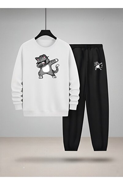 LORVEX Комплект спортен екип с принт Детска суитшърт с велосипедна яка Airy C...