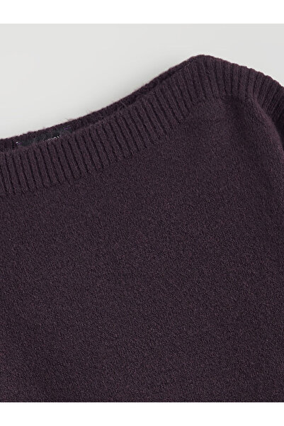 LC Waikiki Plum Boat Neck Women's Knitwear Sweater