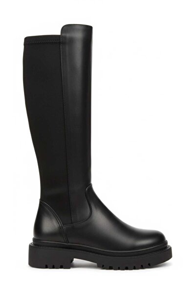 GNY AYAKKABI ΓΥΝΑΙΚΕΙΑ ΜΑΥΡΑ ΆΝΕΤΑ ΜΠΟΤΕΣ ΜΕ ΧΟΝΤΡΗ ΣΟΛΑ ΠΟΛΥΔΑΛΓΙΚΟ ΕΠΙΠΕΔΟ