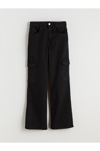 LC Waikiki Black Spanish Leg Girl's Jeans Trousers