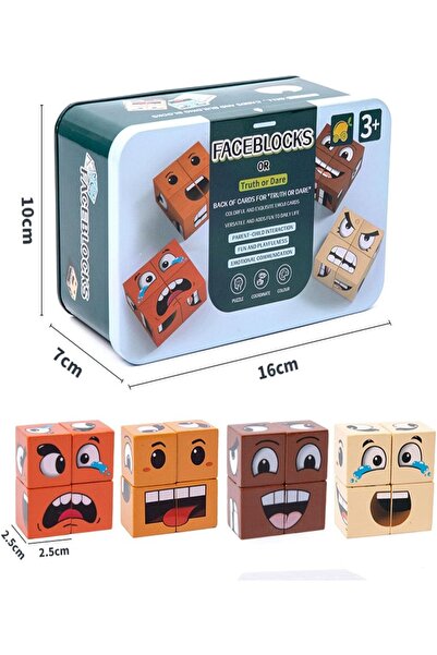 genernic Matching wooden cube puzzle, Montessori educational STEM toy, face-changing building block set for children and adults with bell