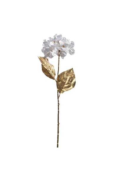 OEM Floare artificială de Crăciun - hortensie albă cu tulpină lungă și frunze...