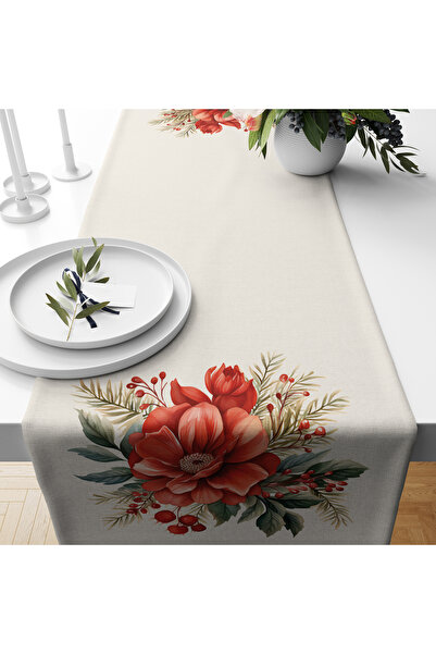 Filamente Digital cu imprimeu Runner - Model de Anul Nou / Crăciun - 140x40 Cm