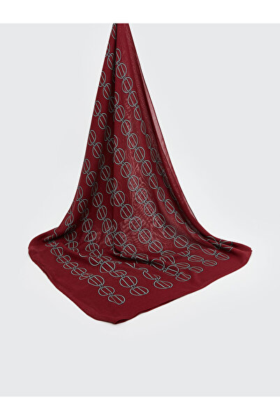 LC Waikiki Burgundy Patterned Women's Shawl
