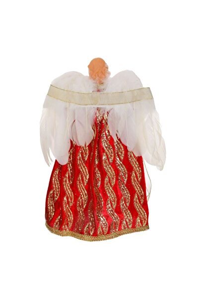 OEM Christmas figurine angel with red cape and white wings, 39 cm