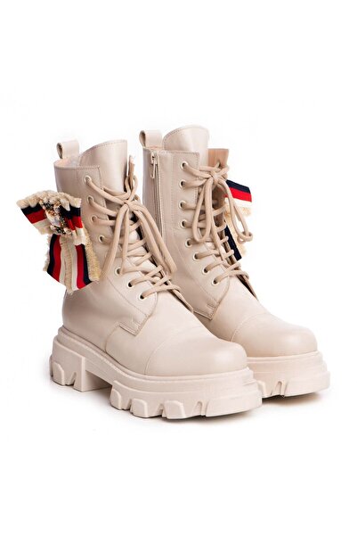 Vanilla Days Ghete Oslo din piele netedă cu accent de fundă