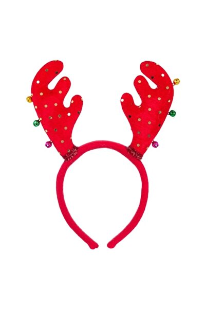 OEM Red Hair Headband - Reindeer Antlers with Bells 12cm