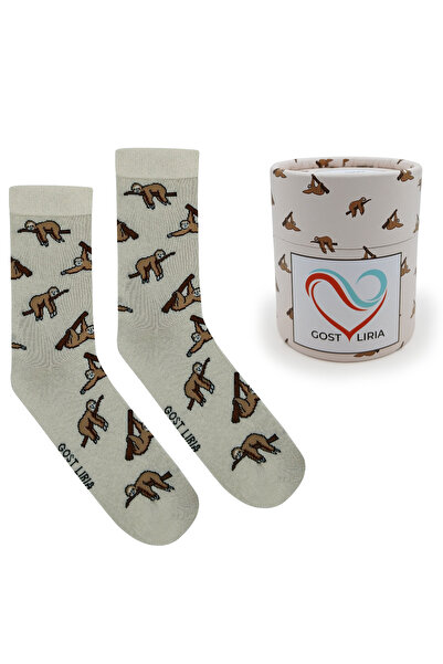GOST LİRİA Sloth Socks – Desenli Unisex Soket Çorap