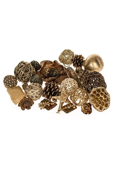 OEM Set decorativ de Crăciun, globuri și stea roșii și aurii, 7 bucăți, 5-7 cm