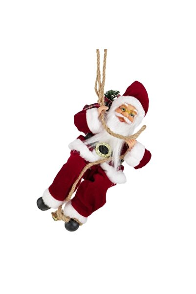 OEM Figurină decorativă suspendată Moș Crăciun cu sac 30 cm