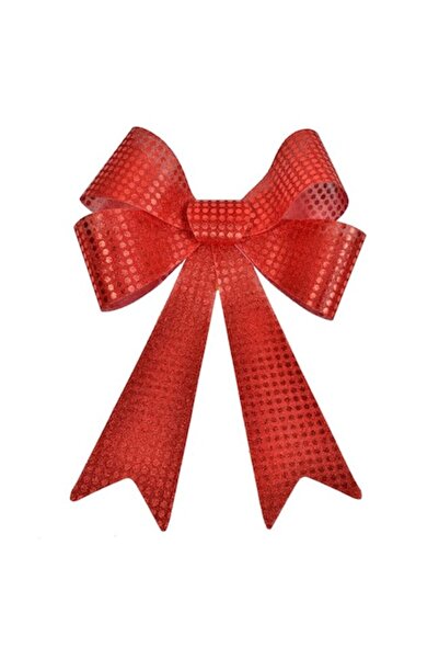 OEM Fundă decorativă roșie de Crăciun cu buline, 46x33 cm