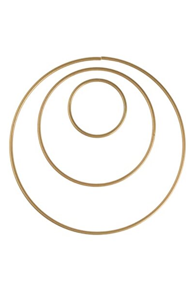 OEM Set de inele decorative de Crăciun din metal auriu Ø5cm Ø10cm Ø15cm - 3 buc