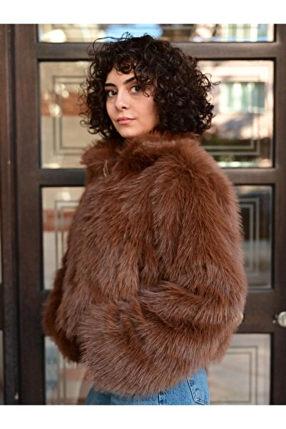 Betül Nayir Γούνα με φερμουάρ μπροστά - Καφέ