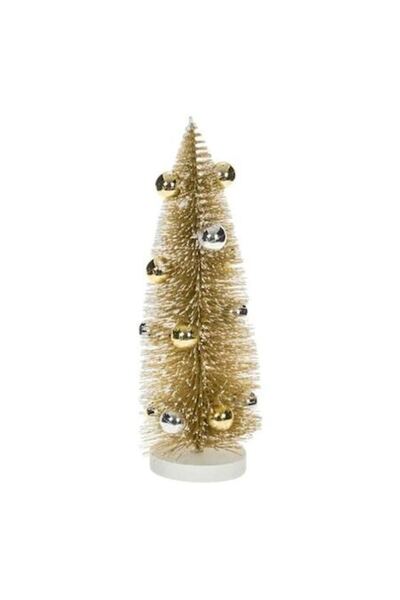OEM Decorațiune de Crăciun acoperită de zăpadă, auriu, ornamente, sclipici, 2...