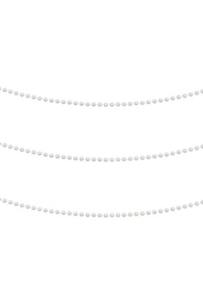 OEM Ghirlandă decorativă de Crăciun cu perle albe iridescente, 8 m