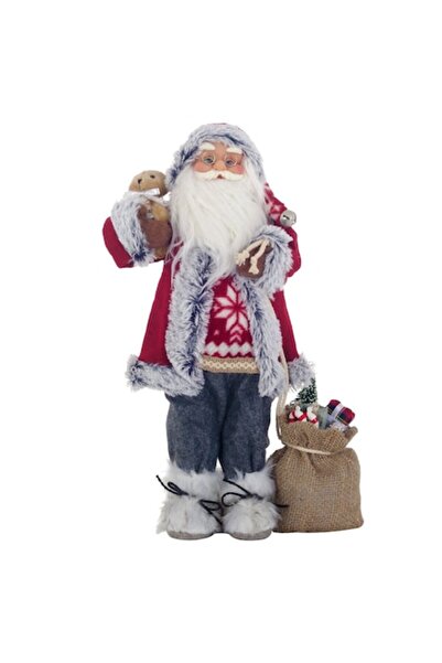OEM Decorative Figurine Santa Claus with Gift Sack, 46 cm, Red