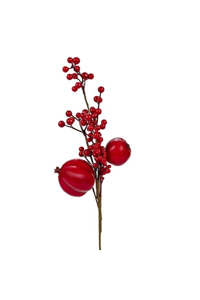 OEM Ramură decorativă de rodie cu fructe de pădure roșii, 30 cm, plastic