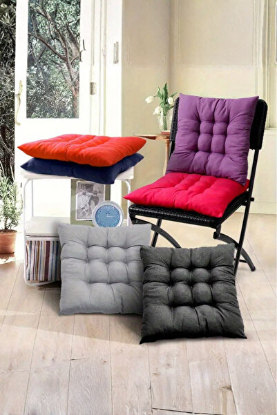 MoMMe Sandalye Cushion Set of 4 40X40 cm Red Color