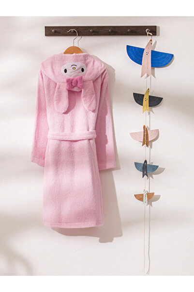 LC Waikiki Pink My Melody Embroidered Cotton Girls' Bathrobe