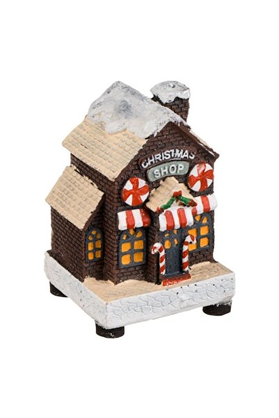 OEM Scenă de Crăciun - căsuțe acoperite de zăpadă cu lumină LED 5x5x8 cm