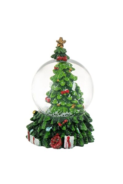 OEM Glob de zăpadă decorativ de Crăciun cu brad 8 cm